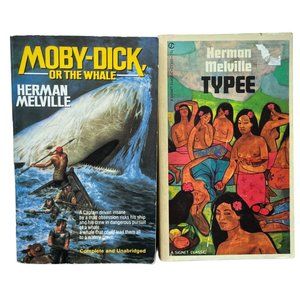 Herman Melville Book Lot Moby Dick Unabridged - Typee 1964 Signet Paperbacks
